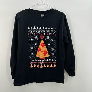 Gildan Pizza Ugly Christmas Sweatshirt Youth Size XL